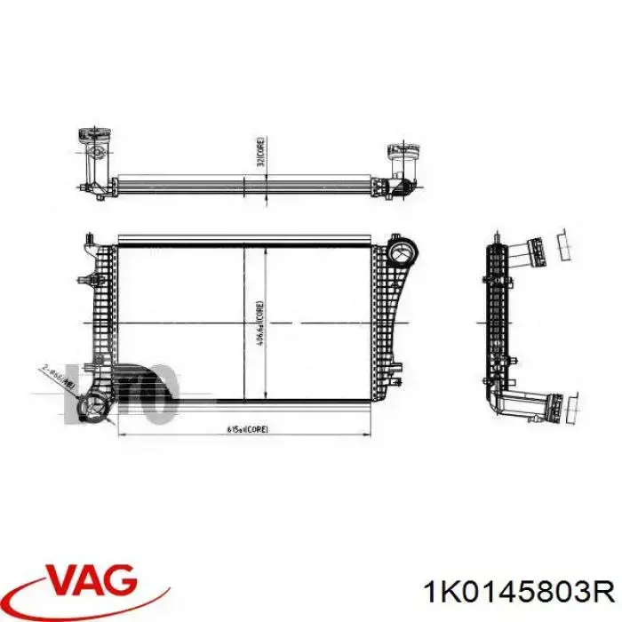 Intercooler 1K0145803R VAG