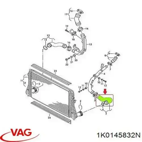 Comprar 1K0145832N VAG Tubo intercooler