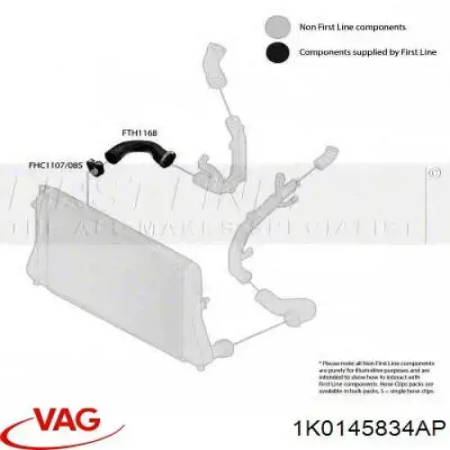Manguera del intercooler VAG 1K0145834AP precio, desde 16,11 EUR