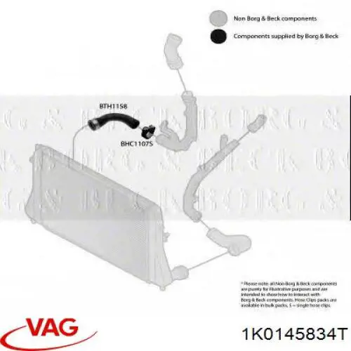 Manguera del intercooler VAG 1K0145834T precio, desde 36,00 EUR