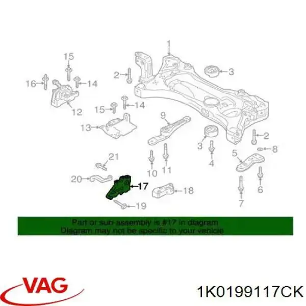 Soporte del soporte izquierdo del motor VAG 1K0199117CK precio, desde 115,69 EUR