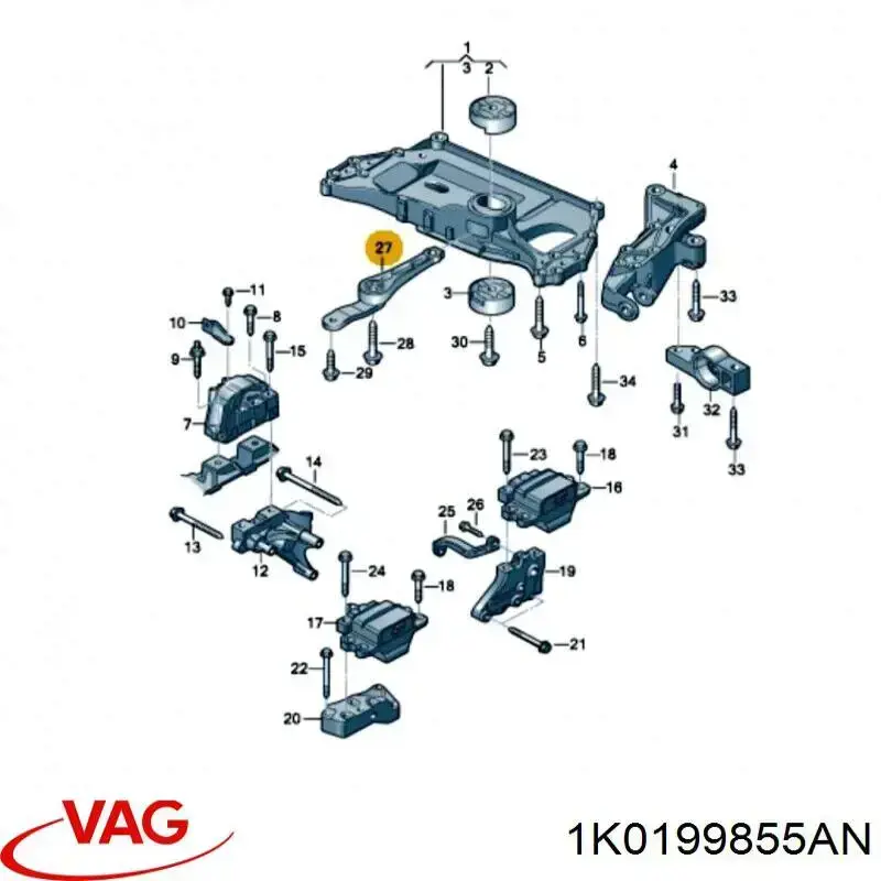 Comprar 1K0199855AN VAG Soporte de motor trasero