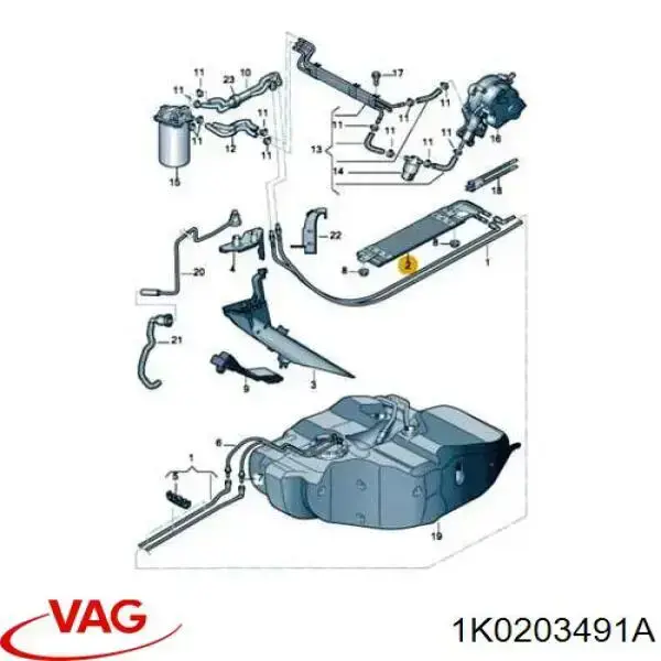 1K0203491A VAG radiador enfriamiento de combustible