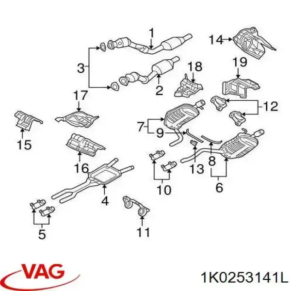 Comprar 1K0253141L VAG Abrazadera de sujeción delantera