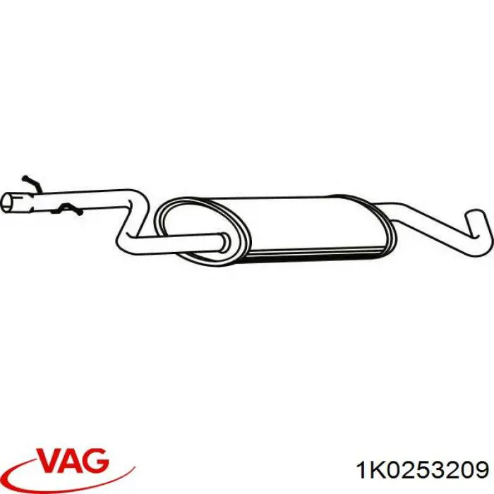 Silenciador central 1K0253209 VAG