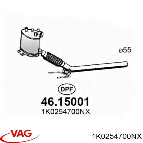 Comprar 1K0254700NX VAG Silenciador delantero
