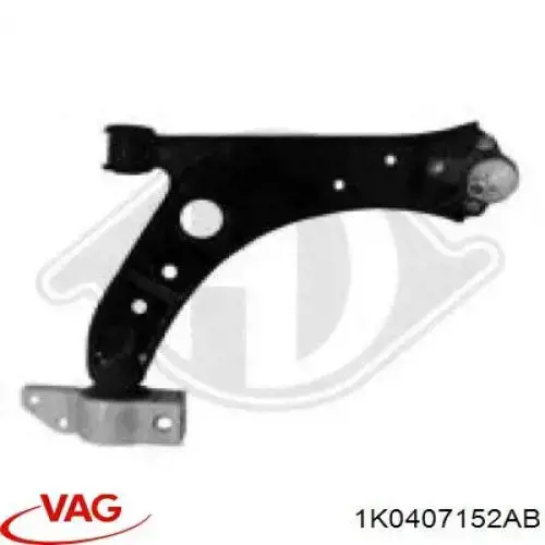 Brazo inferior derecho de la suspensión delantera 1K0407152AB VAG