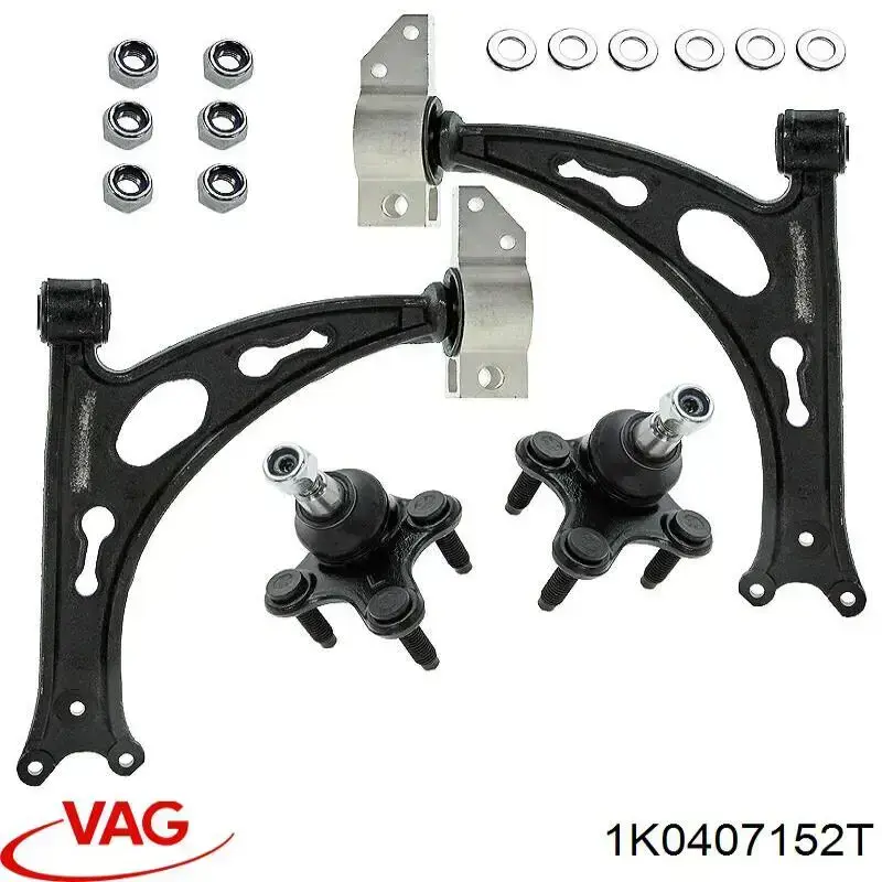 Brazo inferior derecho de la suspensión delantera 1K0407152T VAG