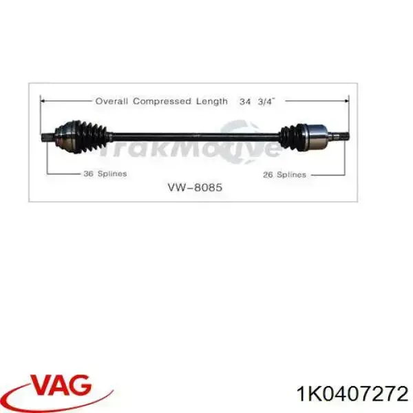 Semieje delantero derecho VAG 1K0407272 precio, desde 60,24 EUR