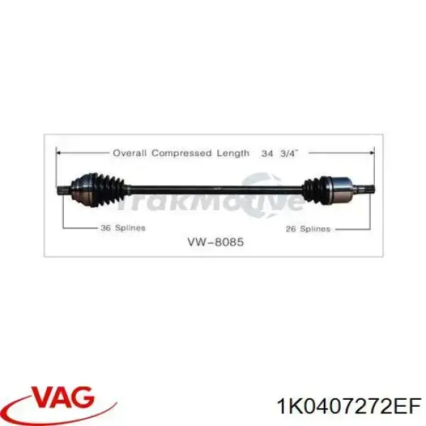 Semieje delantero derecho VAG 3C0407272BQ