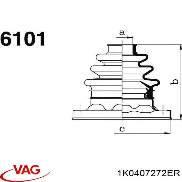1K0407272ER VAG Semieje delantero derecho