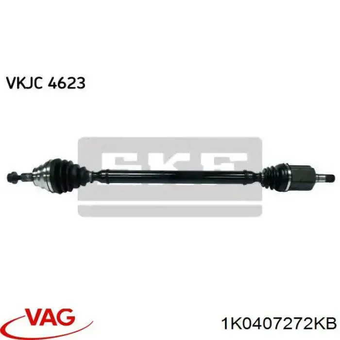 Árbol de transmisión delantero derecho 1K0407272KB VAG