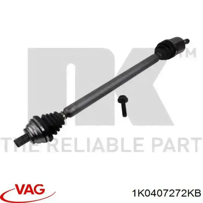 1K0407272KB VAG Árbol de transmisión delantero derecho
