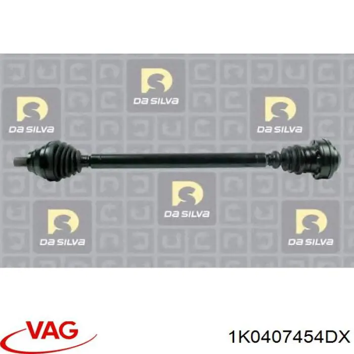 Semieje delantero derecho 1K0407454DX VAG