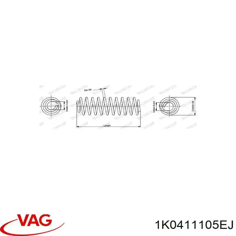 Comprar 1K0411105EJ VAG Muelle delantero