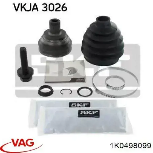 Junta homocinética exterior delantera Volkswagen Touran 1 1T1, 1T2