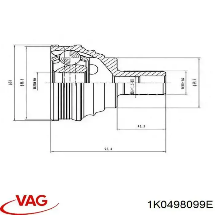 Junta homocinética exterior delantera VAG 1K0498099E precio, desde 25,79 EUR