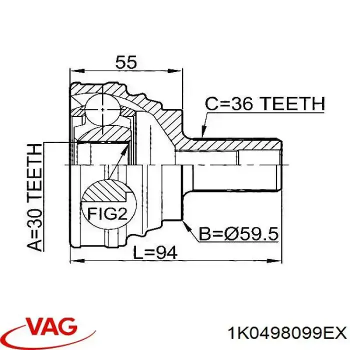 1K0498099EX VAG Junta homocinética