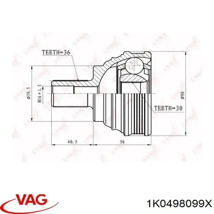 Junta homocinética exterior delantera Seat Altea 5P1