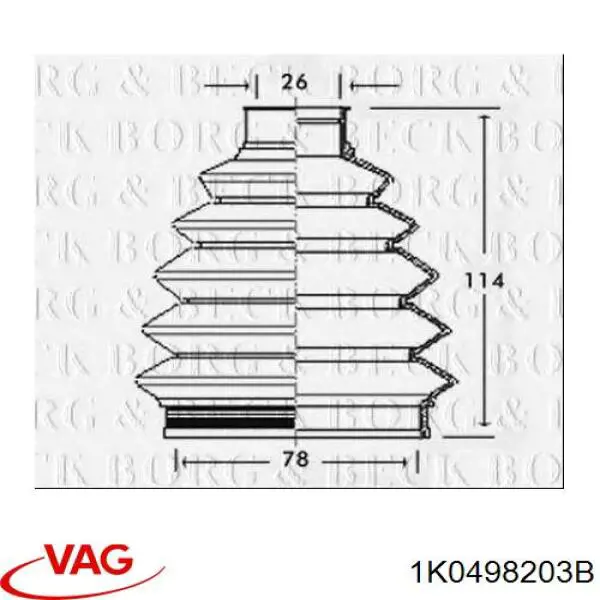 Fuelle de palier delantero exterior 1K0498203B VAG