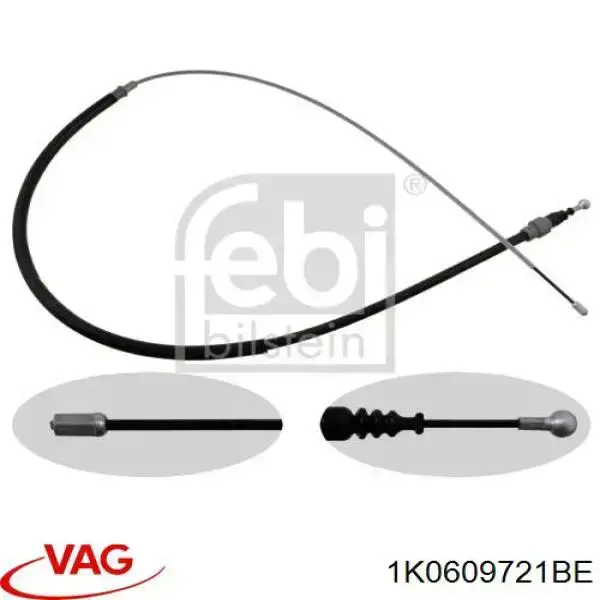 Cable de freno de mano trasero derecho/izquierdo VAG 1K0609721BE precio, desde 12,67 EUR