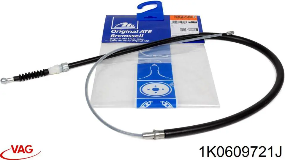 1K0609721J VAG cable de freno de mano trasero derecho/izquierdo