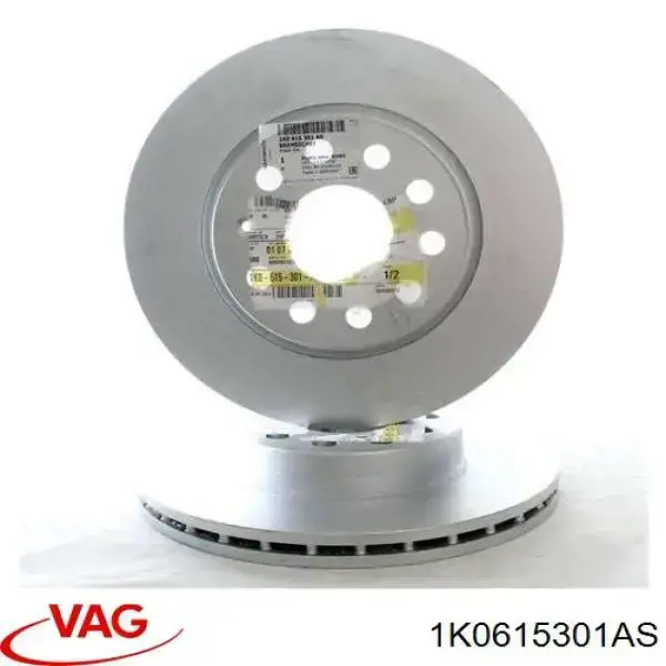 Comprar 1K0615301AS VAG Freno de disco delantero