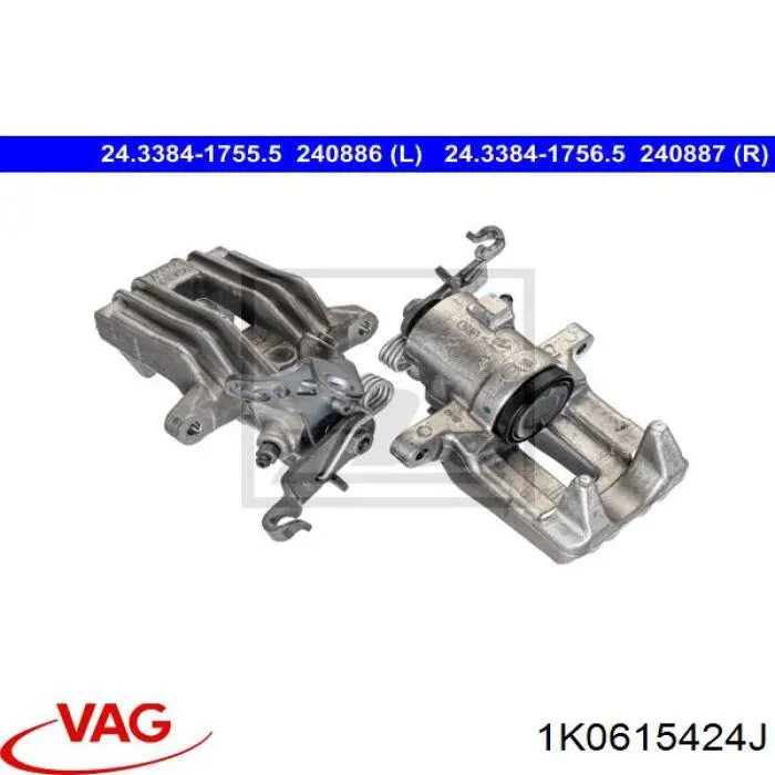 Comprar 1K0615424J VAG Pinza de freno trasera derecha
