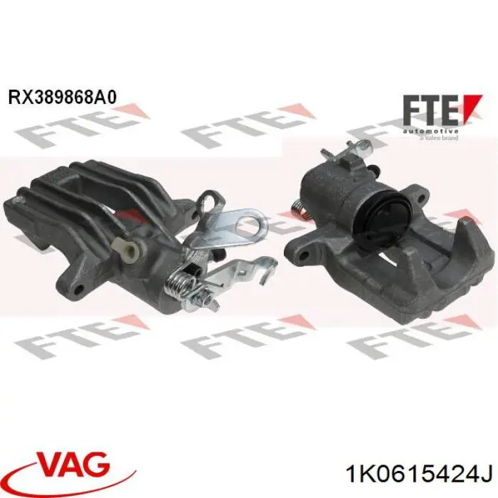 Pinza de freno trasera derecha 1K0615424J VAG
