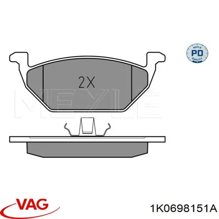 Pastillas de freno 1K0698151A VAG