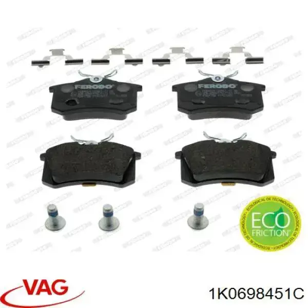 Pastillas traseras de freno VAG 1K0698451C precio, desde 31,66 EUR