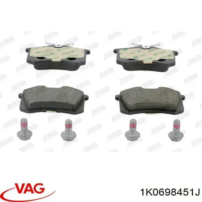 Pastillas de freno traseras 1K0698451J VAG