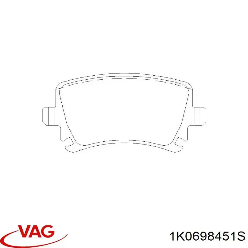 Pastillas de freno traseras 1K0698451S VAG