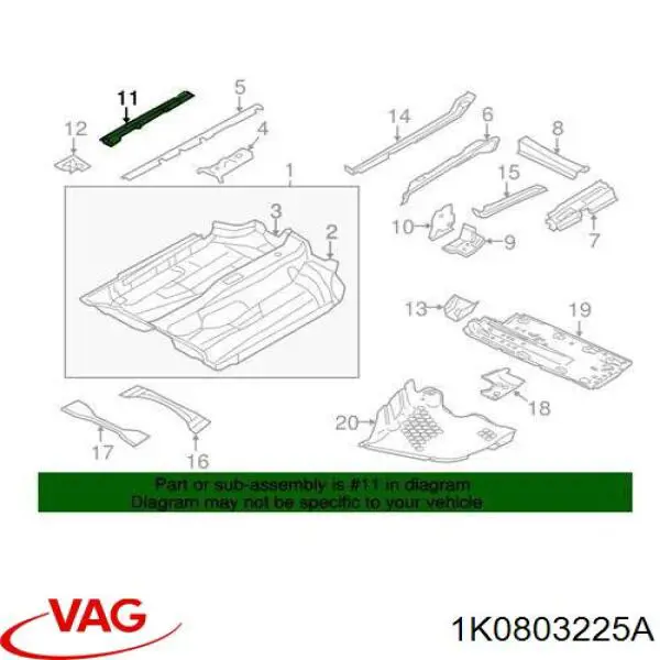 Refuerzo de estribo izquierdo VAG 1K0803225A precio, desde 52,86 EUR