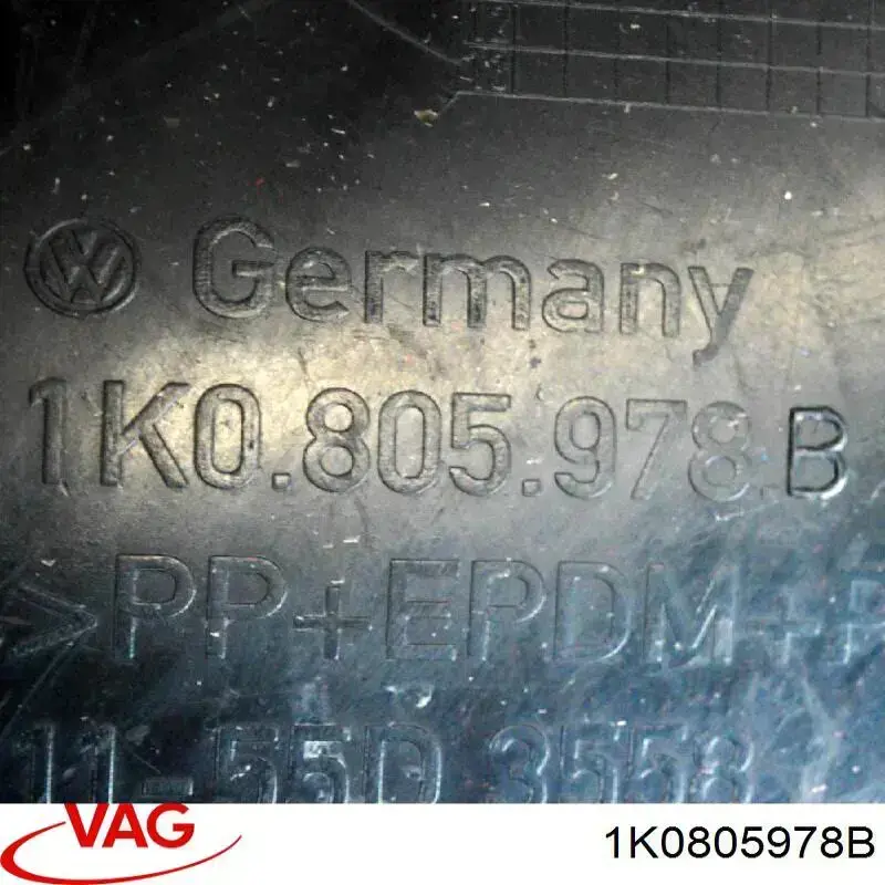 Guardabarros interior trasero derecho del guardafango delantero 1K0805978B VAG