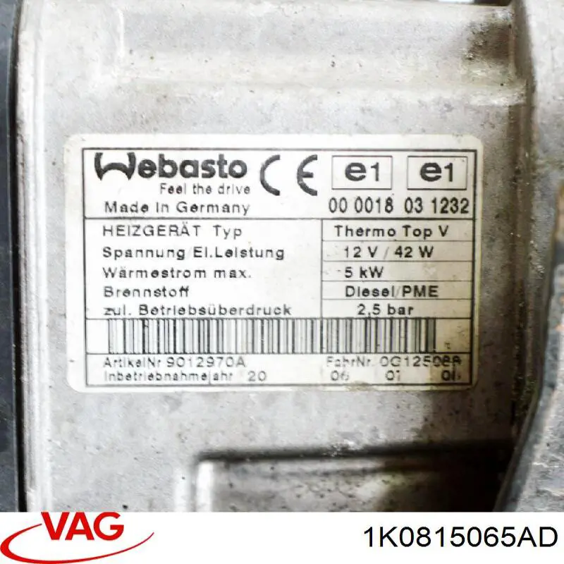 Calefactor autónomo 1K0815065AD VAG