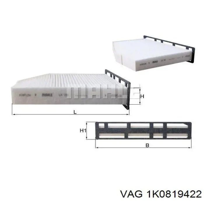 Filtro de habitáculo 1K0819422 VAG