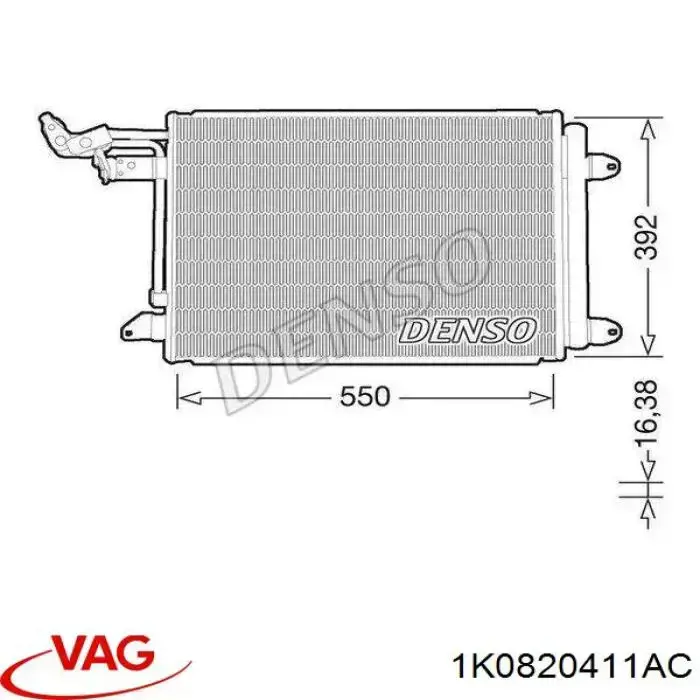 1K0820411AC VAG condensador aire acondicionado