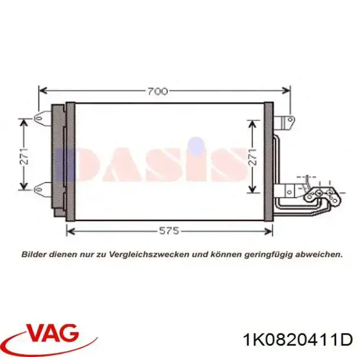 1K0820411D VAG condensador aire acondicionado