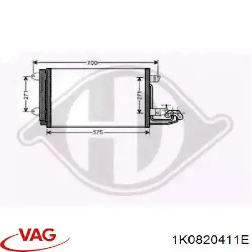 Comprar 1K0820411E VAG Condensador de aire acondicionado