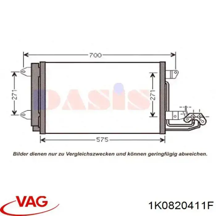 1K0820411F VAG condensador aire acondicionado