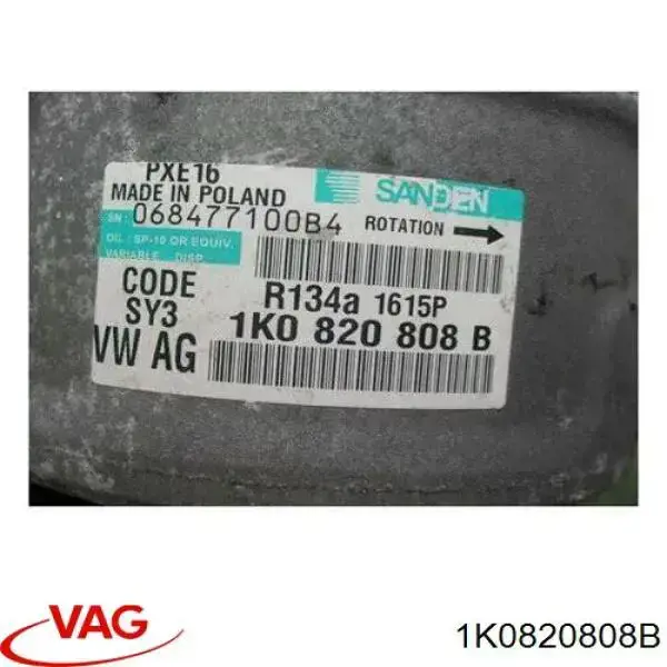 Compresor de aire acondicionado 1K0820808B VAG