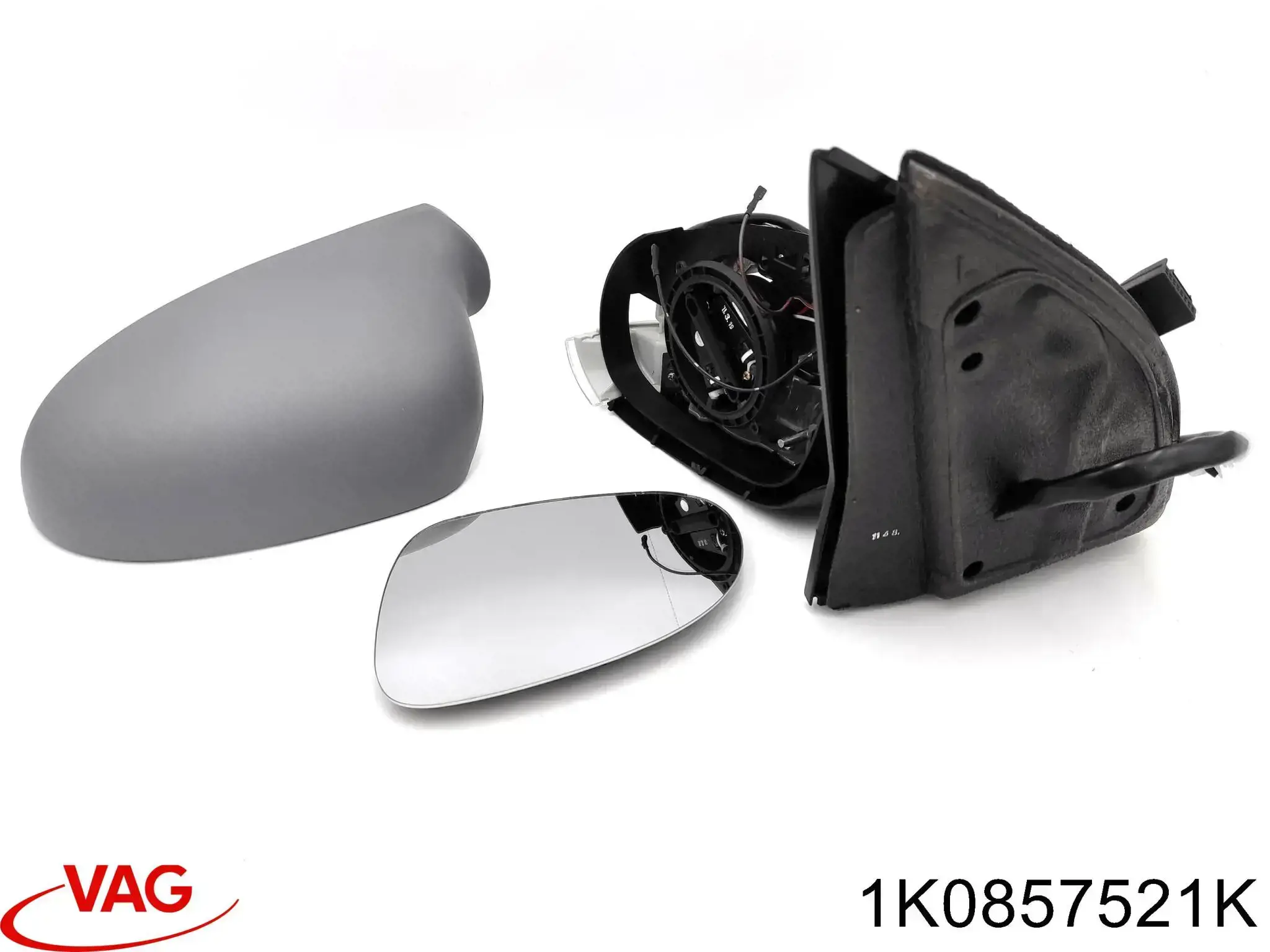 Cristal de espejo retrovisor exterior izquierdo 1K0857521K VAG