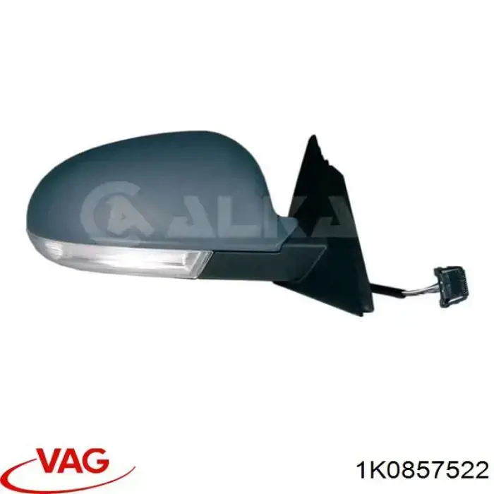 Cristal de espejo retrovisor derecho 1K0857522 VAG