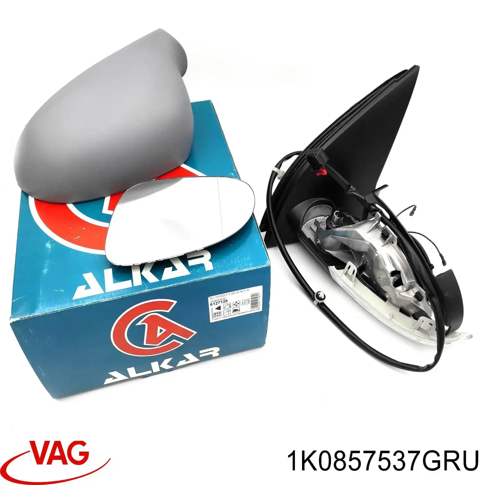 1K0857537GRU VAG Cubierta de espejo retrovisor izquierdo