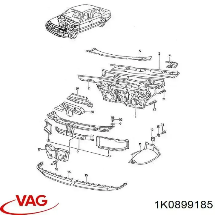 1K0899185 VAG Cubre motor