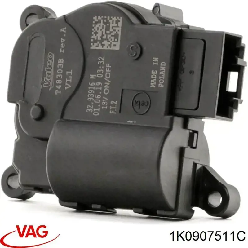 Actuador de compuerta de la calefacción 1K0907511C VAG