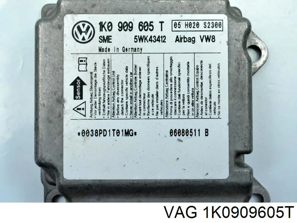 Módulo de control de airbag 1K0909605T VAG