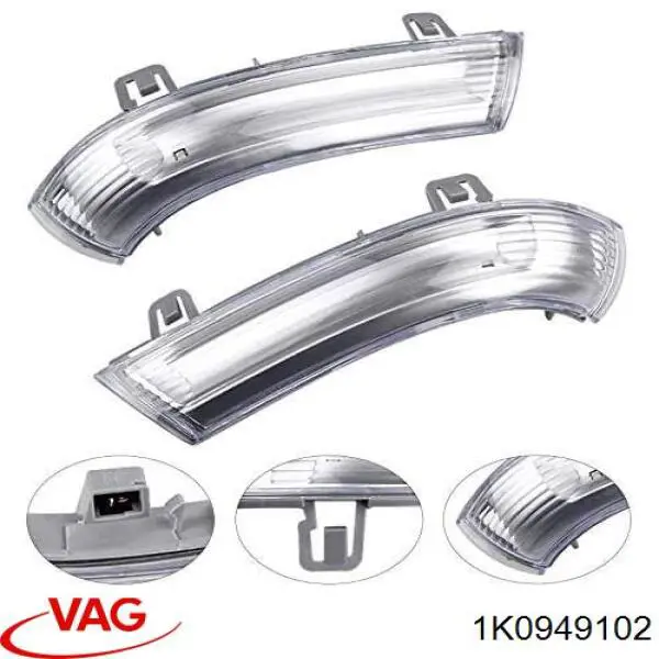 1K0949102 VAG Luz intermitente del espejo retrovisor derecho