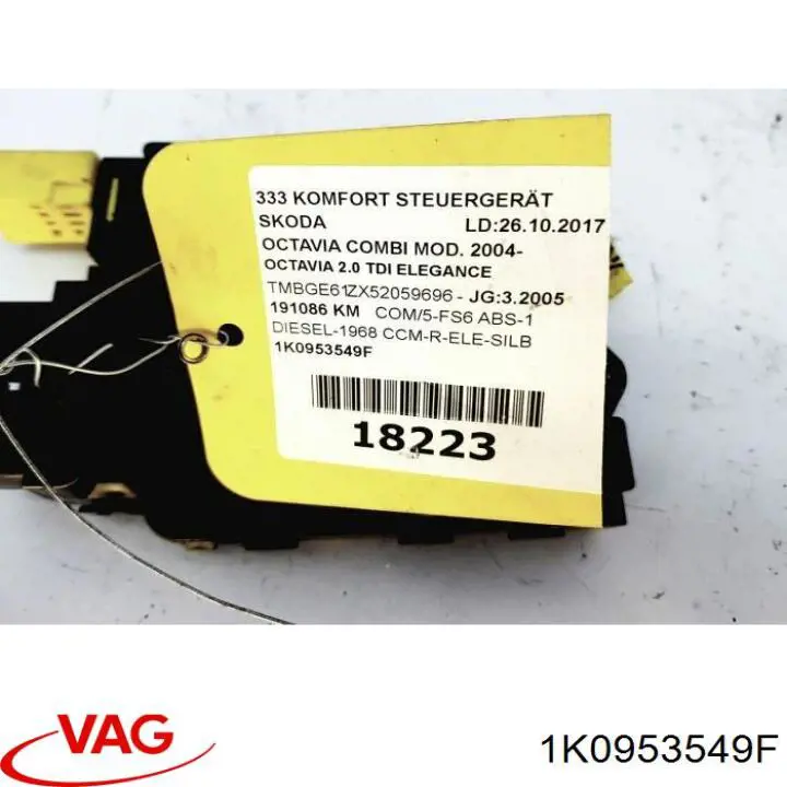 1K0953549F VAG Módulo de crucero